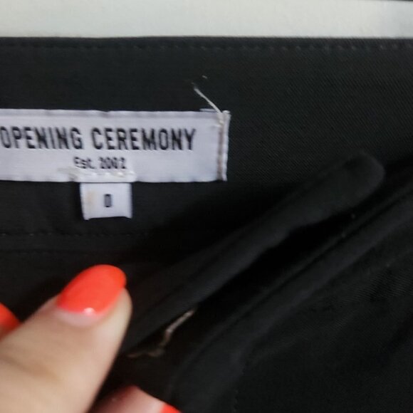 OPENING CEREMONY | nylon cotton pants trousers black sz 0 - Picture 4 of 6